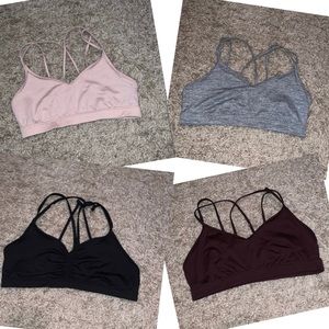 4 EUC Old Navy Strappy Light Support Sports Bras SZ L